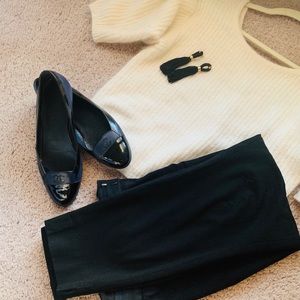 Chanel black & navy flats